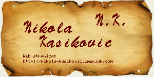 Nikola Kašiković vizit kartica